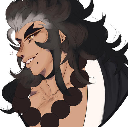 headshot with coloring and shading! not fully rendered